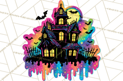 Neon Halloween PNG Clipart, Spooky Sticker Stamps Product Image 3