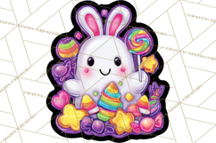 Neon Halloween PNG Clipart, Spooky Sticker Stamps Product Image 4