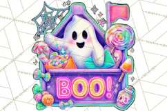 Neon Halloween PNG Clipart, Spooky Sticker Stamps Product Image 5