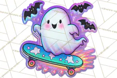 Neon Halloween PNG Clipart, Spooky Sticker Stamps Product Image 2