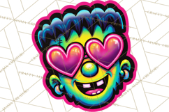 Neon Halloween PNG Clipart, Spooky Sticker Stamps Product Image 5