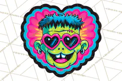 Neon Halloween PNG Clipart, Spooky Sticker Stamps Product Image 2