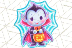 Neon Halloween PNG Clipart, Spooky Sticker Stamps Product Image 3