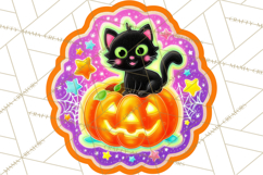 Neon Halloween PNG Clipart, Spooky Sticker Stamps Product Image 2
