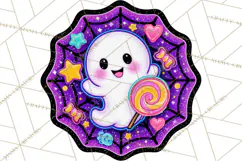 Neon Halloween PNG Clipart, Spooky Sticker Stamps Product Image 4