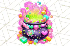 Neon Halloween PNG Clipart, Spooky Sticker Stamps Product Image 2