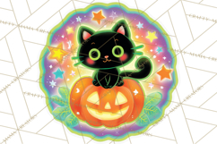 Neon Halloween PNG Clipart, Spooky Sticker Stamps Product Image 4