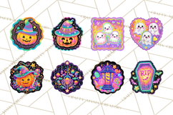 Neon Halloween PNG Clipart, Spooky Sticker Stamps Product Image 4