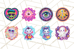 Neon Halloween PNG Clipart, Spooky Sticker Stamps Product Image 8