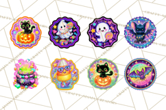 Neon Halloween PNG Clipart, Spooky Sticker Stamps Product Image 9