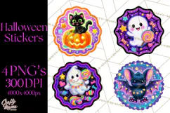 Neon Halloween PNG Clipart, Spooky Sticker Stamps Product Image 1