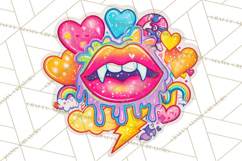 Neon Halloween PNG Clipart, Spooky Sticker Stamps Product Image 5