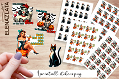 Retro Pin Up Girl Halloween Stickers | Sarcastic Stickers Product Image 1