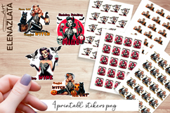 Retro Pin Up Girl Halloween Stickers | Sarcastic Stickers Product Image 1