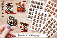 Retro Pin Up Girl Halloween Stickers | Sarcastic Stickers Product Image 1