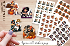 Retro Pin Up Girl Halloween Stickers | Sarcastic Stickers Product Image 1
