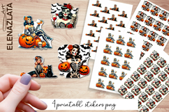 Retro Pin Up Girl Halloween Stickers | Sarcastic Stickers Product Image 1