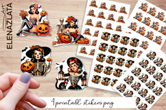 Retro Pin Up Girl Halloween Stickers | Sarcastic Stickers Product Image 1