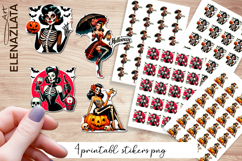 Retro Pin Up Girl Halloween Stickers | Sarcastic Stickers Product Image 1