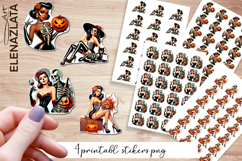 Retro Pin Up Girl Halloween Stickers | Sarcastic Stickers Product Image 1