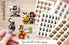 Retro Pin Up Girl Halloween Stickers | Sarcastic Stickers Product Image 1