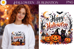 Happy Halloween PNG | Cat Pumpkin Halloween Art Product Image 1