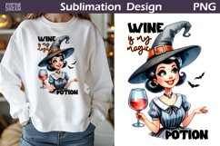Witch Wine Sublimation | Halloween Wine Quote Product Image 1