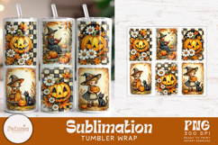 Halloween tumbler png design for sublimation tumbler wraps being used as a spooky season 20oz tumbler print