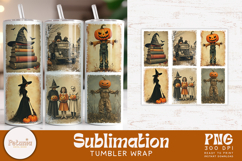 Halloween tumbler png design for sublimation tumbler wraps being used as a spooky season 20oz tumbler print