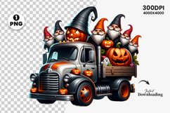 Halloween Truck Gnome Clipart