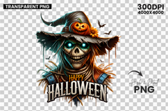 Happy Halloween Scarecrow Witch Clipart PNG Sublimation Product Image 2