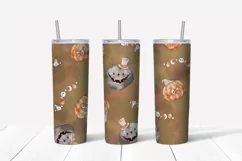 Halloween sublimation design Skinny tumbler wrap design