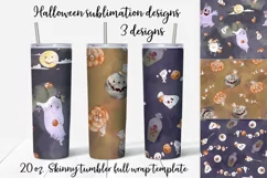 Halloween sublimation design Skinny tumbler wrap design