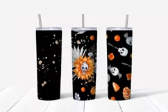 Halloween sublimation design Skinny tumbler wrap design 