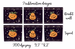Halloween sublimation design Skinny tumbler wrap design 