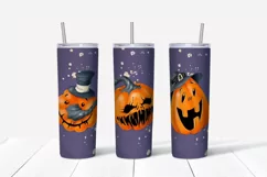 Halloween sublimation design Skinny tumbler wrap design 