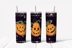 Halloween sublimation design Skinny tumbler wrap design 