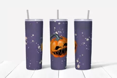 Halloween sublimation design Skinny tumbler wrap design 