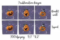 Halloween sublimation design Skinny tumbler wrap design 