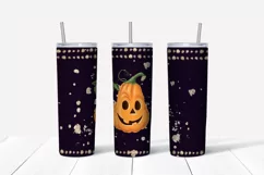 Halloween sublimation design Skinny tumbler wrap design 