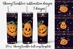 Halloween sublimation design Skinny tumbler wrap design 