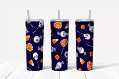 Halloween sublimation design Skinny tumbler wrap design 