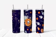 Halloween sublimation design Skinny tumbler wrap design 