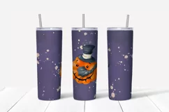 Halloween sublimation design Skinny tumbler wrap design 