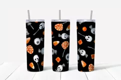Halloween sublimation design Skinny tumbler wrap design 