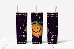 Halloween sublimation design Skinny tumbler wrap design 