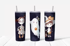 Halloween sublimation design Skinny tumbler wrap design 