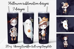 Halloween sublimation design Skinny tumbler wrap design 
