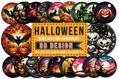 Halloween sublimation ornament bundle | 30 stained glass PNG Product Image 1