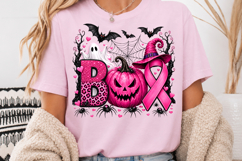 Halloween Sublimation PNG, Breast Cancer Awareness Pink Ghos Product Image 4